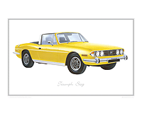 Triumph Stag yellow Car print